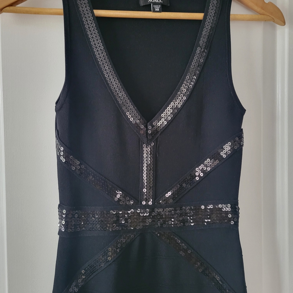 Black Sequin Sleeveless Dress